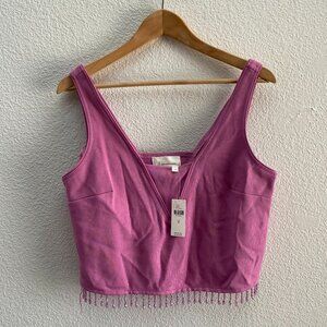 Anthropologie Crystal-Fringe Tank Women’s Size Medium By Anthropologie NWT